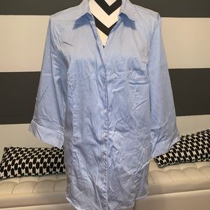 LaneBryant Pin stripe  3 1/4” inch sleeve shirt